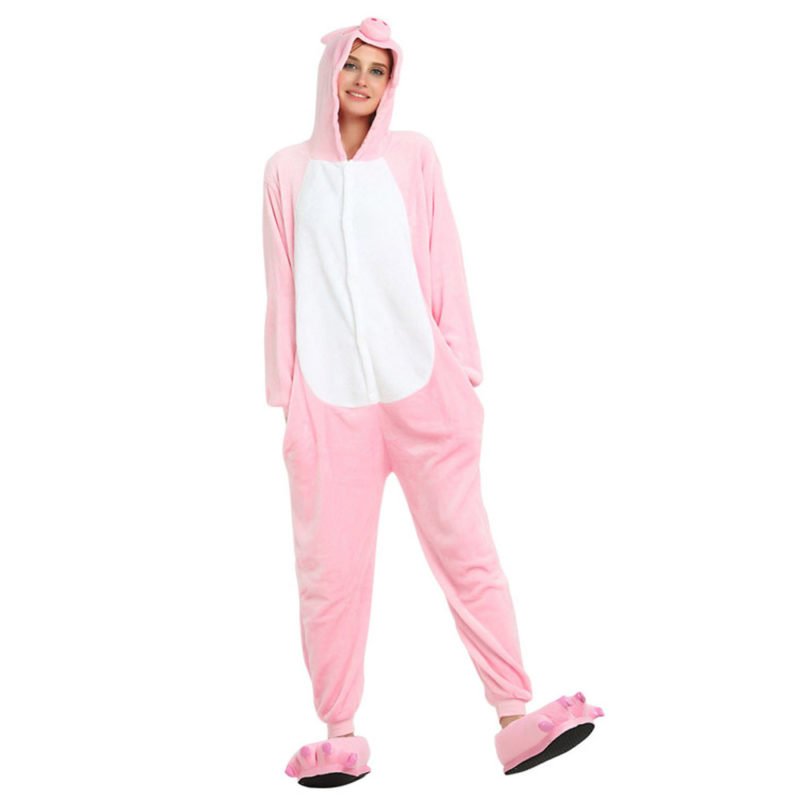 Pink Percy Pig Onesie for Adult Women Men Kigurumi Animal Costumes ...