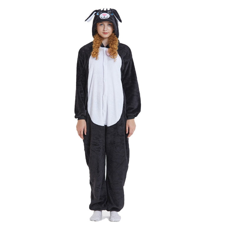 Spooky Black Cat Onesie Adult Animal Kigurumi Pajamas for Women Men ...