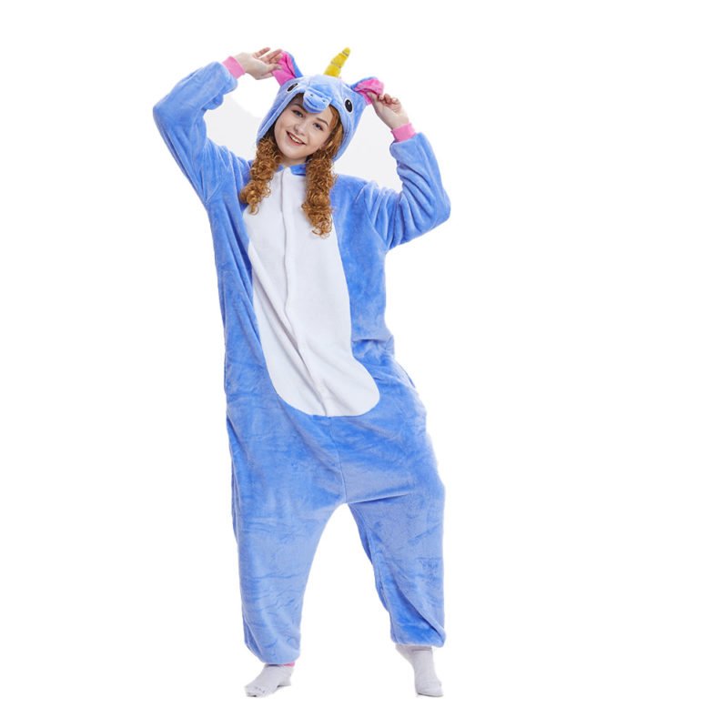 Blue Unicorn Onesies Kigurumi Animal Costume Pajama for Adult & Kids ...