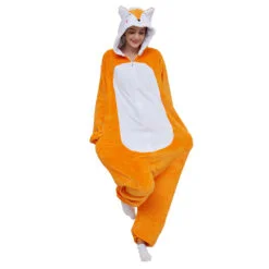 Mister Fox Onesie Women Men Pajama Animal Costume Party Suit