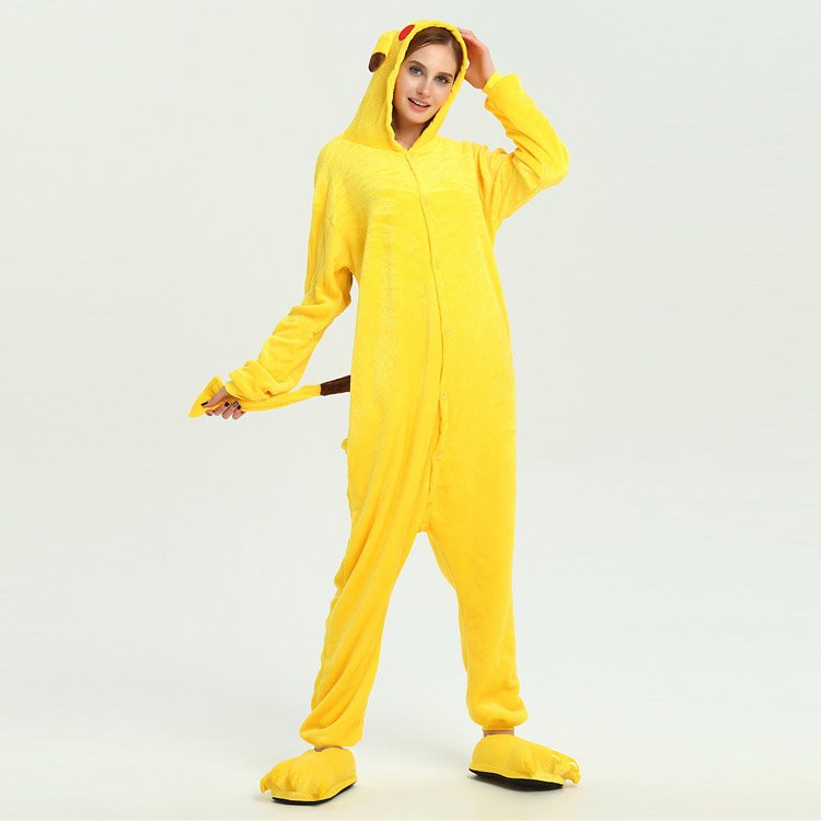Aangenaam kennis te maken puppy Helemaal droog Pikachu Onesie Kigurumi Animal Pajama Women & Men Costumes - Allonesie
