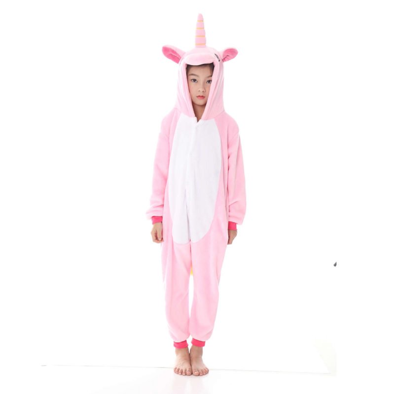 Pink Unicorn Onesie Girls Kigurumi Animal Costumes Pajamas - Allonesie