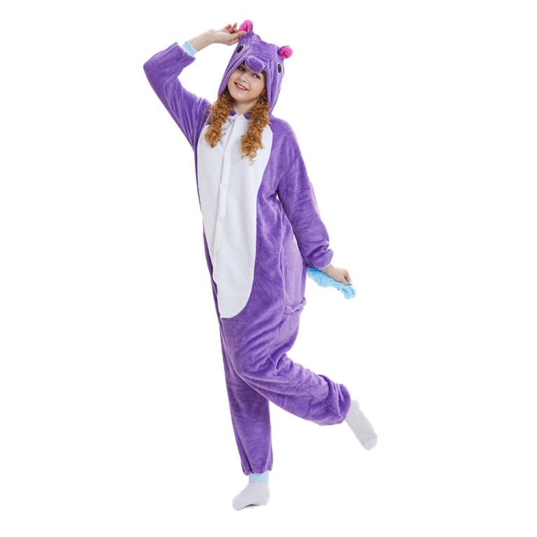 Purple Cute Unicorn Onesie Kigurumi Adult Animal Costume Pajama - Allonesie