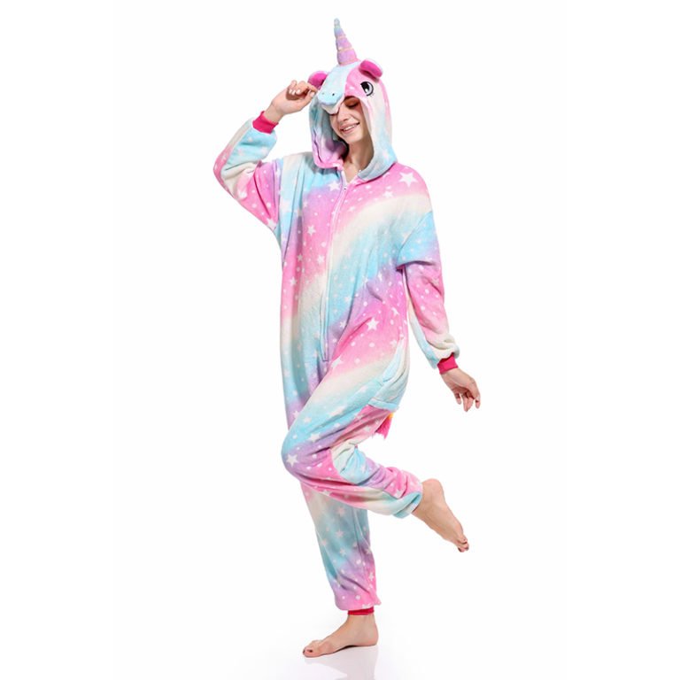 Rainbow Unicorn Onesie for Adult Kids Pastel Hologram Kigurumi Onesie ...