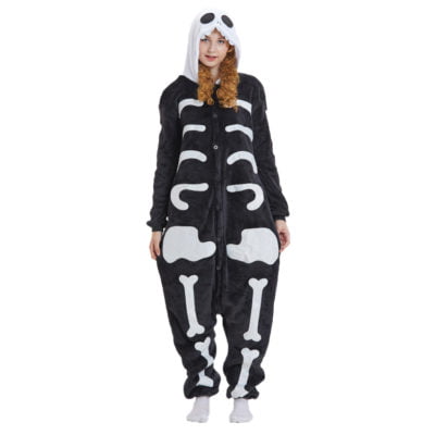 Skeleton Onesie Kigurumi Pajamas Halloween Costumes for Women Men ...