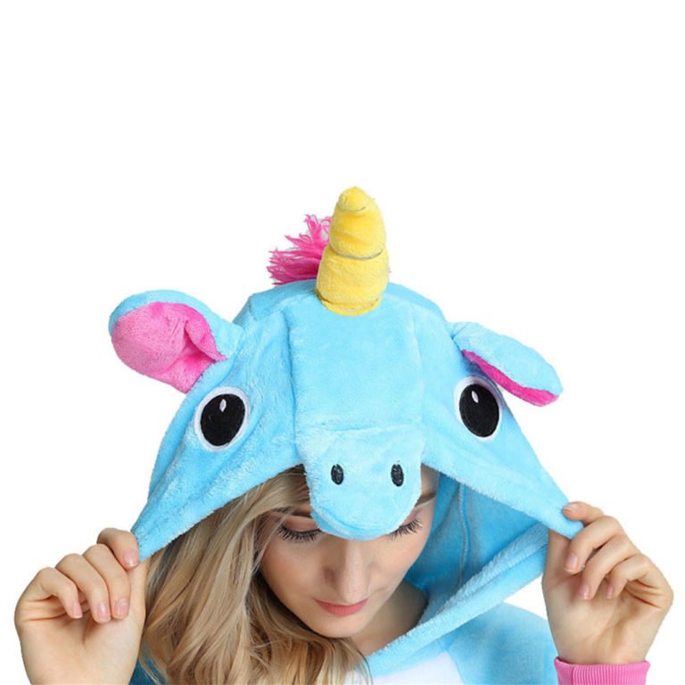 Blue Unicorn Onesie Pajamas Adult Kigurumi Animal Costumes - Allonesie