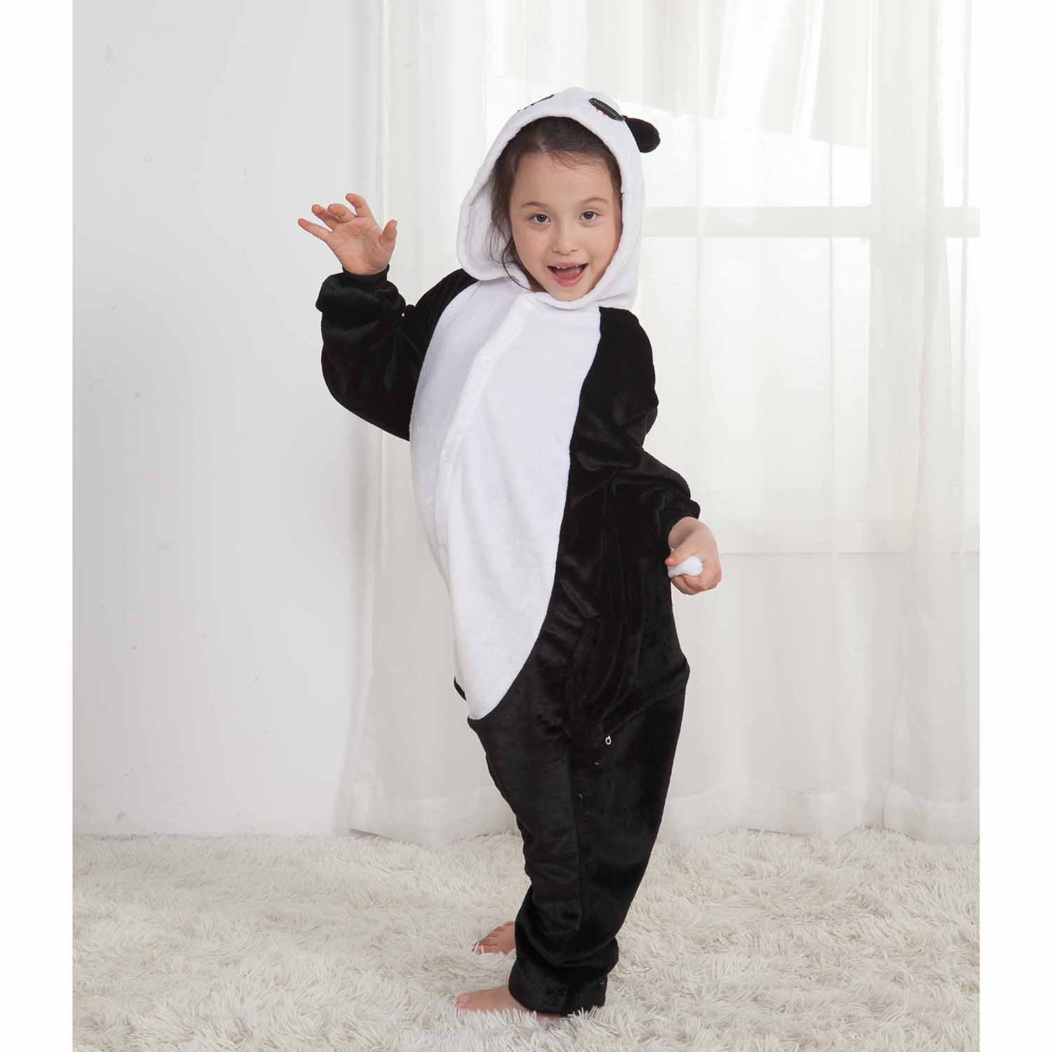 stuiten op Zes Altijd Kids Girls Panda Onesie Boys Pajamas Kigurumi Animal Costumes - Allonesie