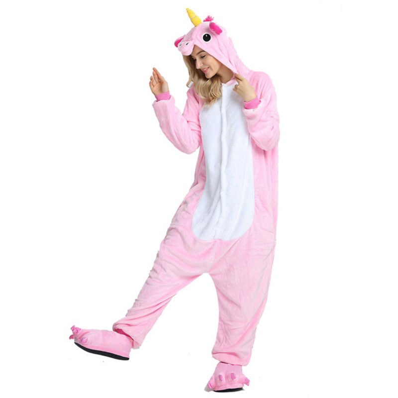 Pink Unicorn Onesie Adult Women Men Kigurumi Animal Costumes Pajamas ...