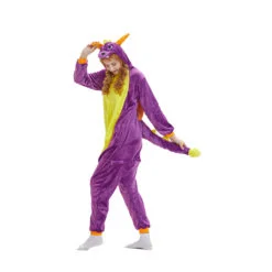 Purple Spyro Onesie Animal Dragon Onesie Pajama Women Men