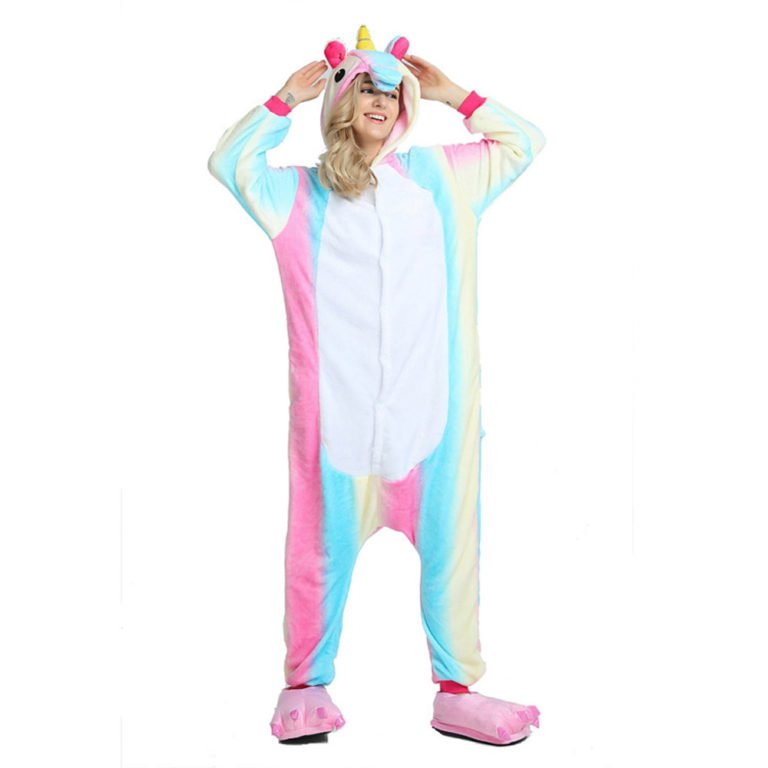 Rainbow Unicorn Onesie Pajamas for Women Kigurumi Animal Costumes ...
