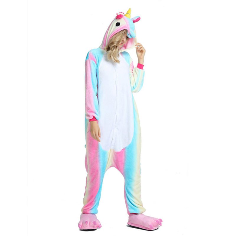 Rainbow Unicorn Onesie Pajamas for Women Kigurumi Animal Costumes ...