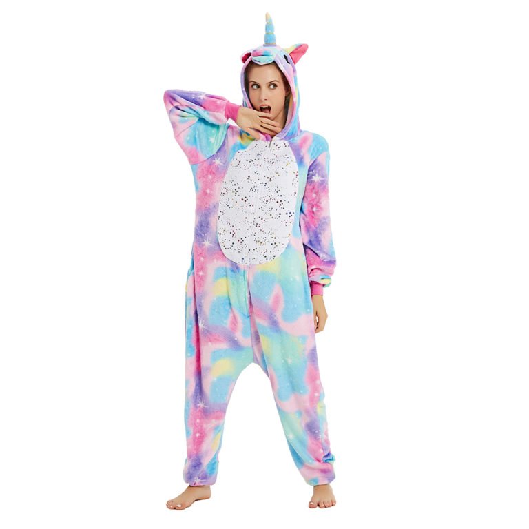 Adult Rainbow Justice Unicorn Onesie Animal Kigurumi Pajamas Costume ...
