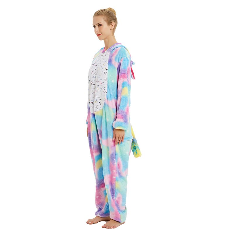 Adult Rainbow Justice Unicorn Onesie Animal Kigurumi Pajamas Costume ...