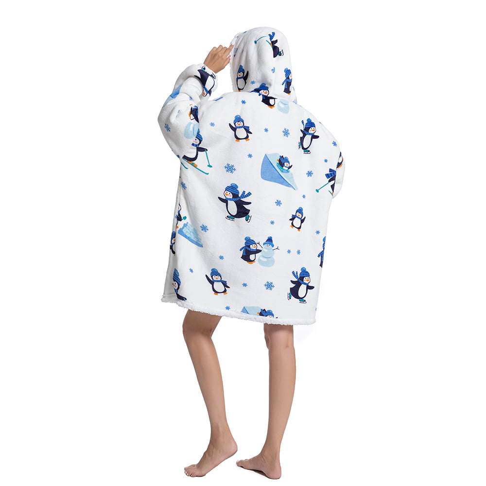  Penguin Wearable Hooded Blanket - Warm & Cozy