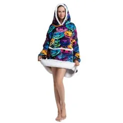 Sherpa Fleece Oversized Hoodie Blanket for Adults