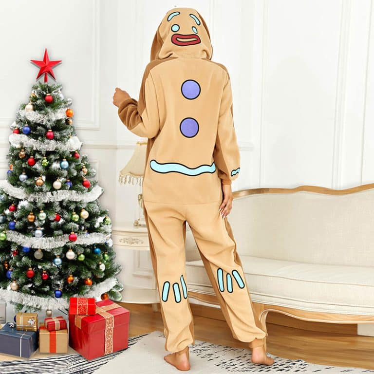 Adult Gingerbread Man Onesie Unisex Christmas Costume